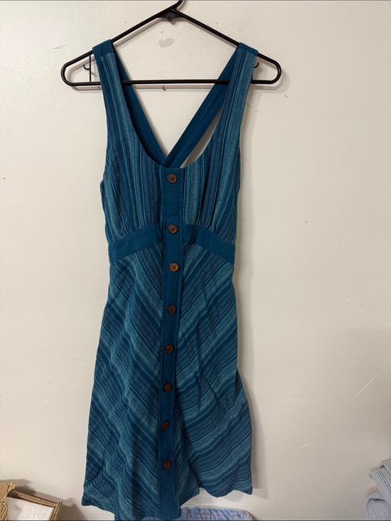 Prana Dresses & Skirts - Prana Blue Striped Button-Front Sundress